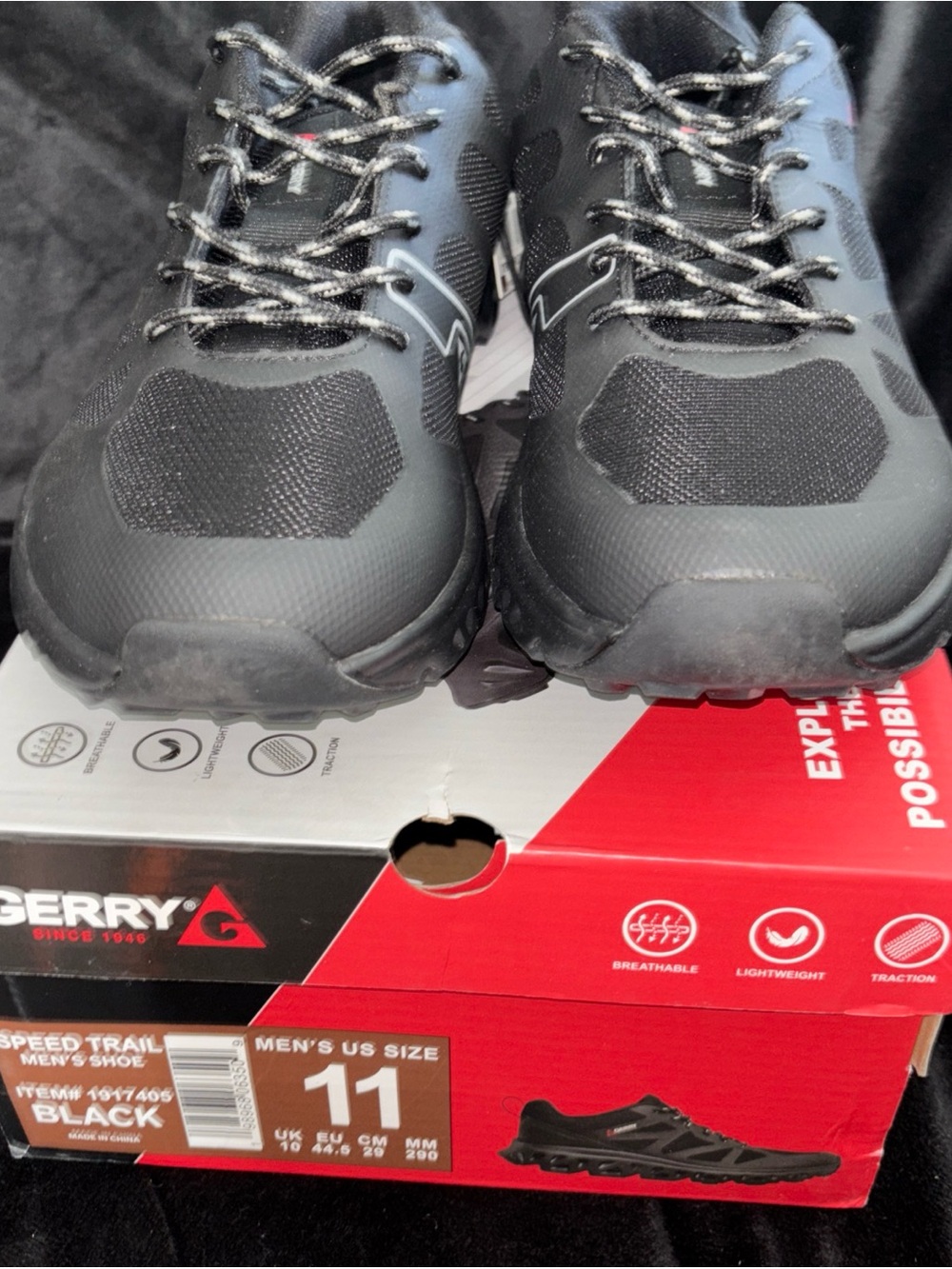 Gerry Weber Men's Black Athletic Trail Shoes